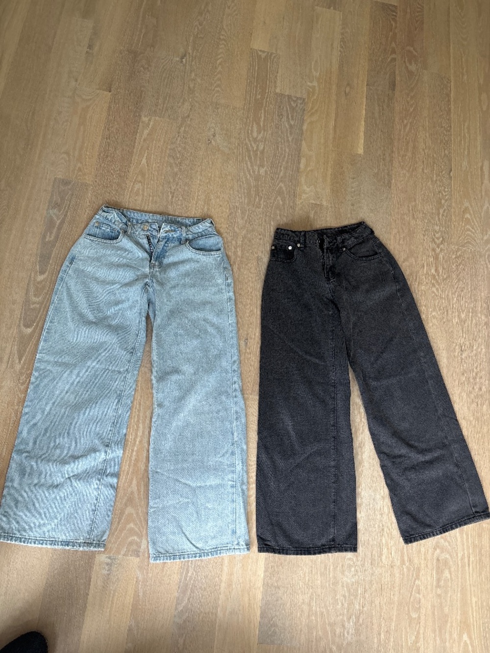 Edikted Women’s Petite Light Blue + Black Wide Leg Jeans (2 for 1)